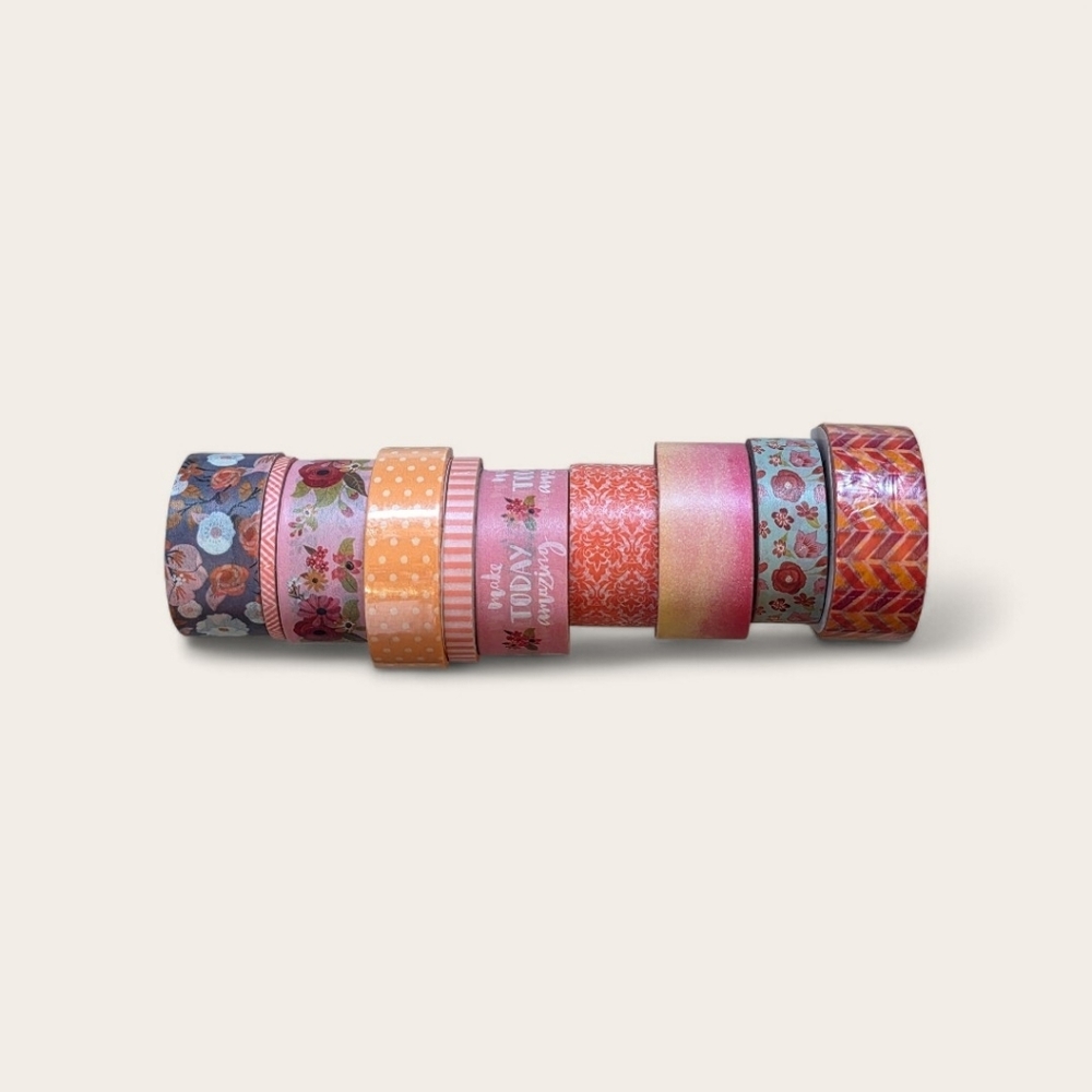 10pc Washi Tape Bundle Orange Peach Floral Scotch Duck NWT